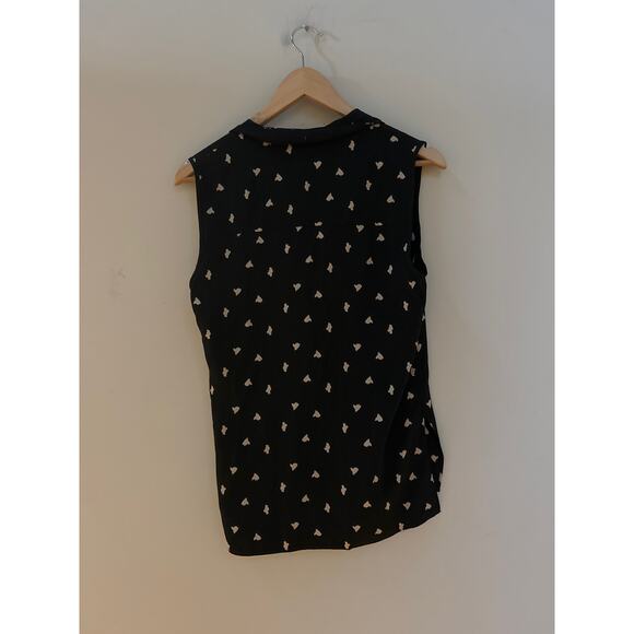 Tibi Women's Size 2 Wrap Top Silk Blouse Black Geometric Print Quiet Luxury - Picture 5 of 6